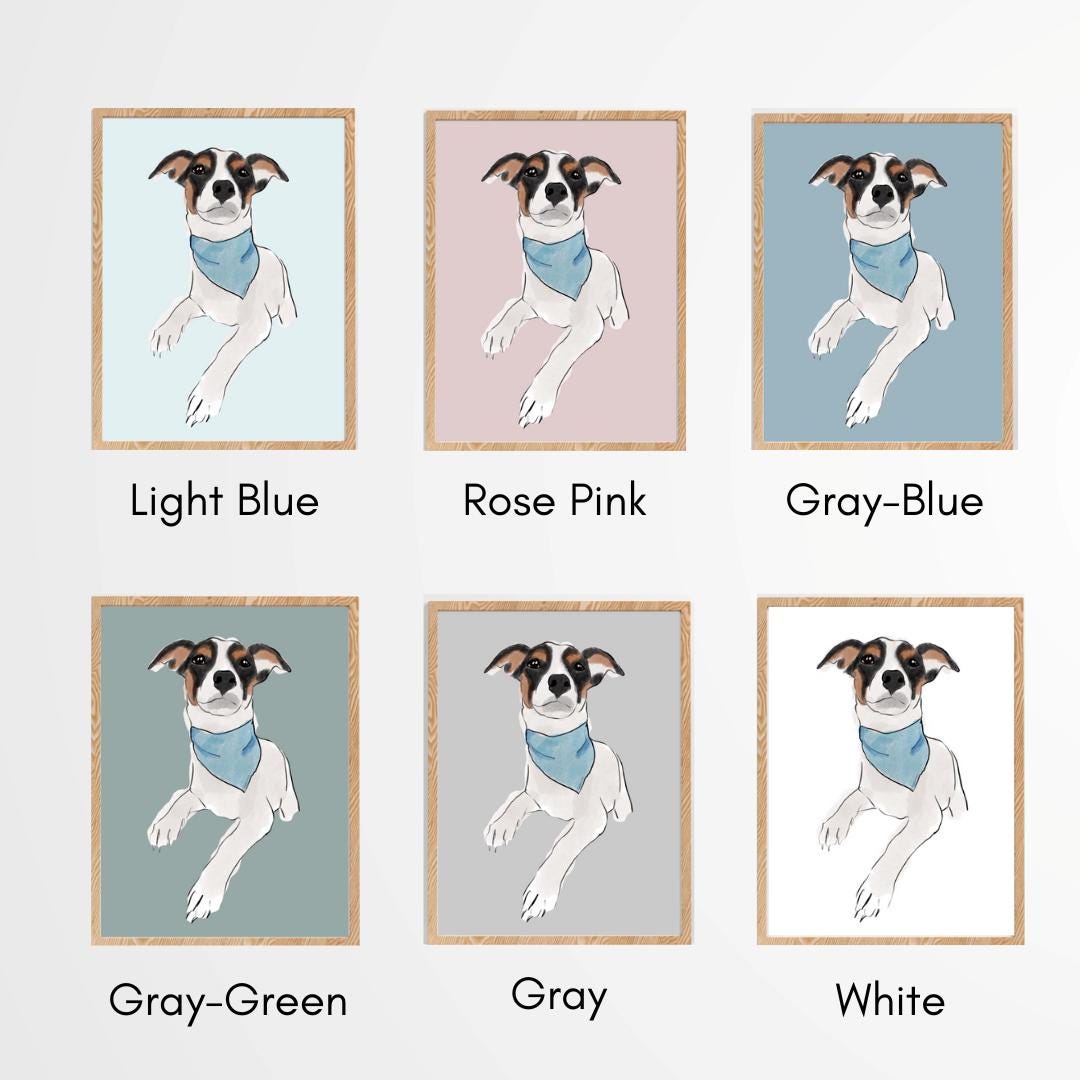 Custom Watercolor Portraits Using Pet Photo Custom Digital Dog Portraits | Cat Portraits Custom Dog Portraits Custom Pet Memorial Art