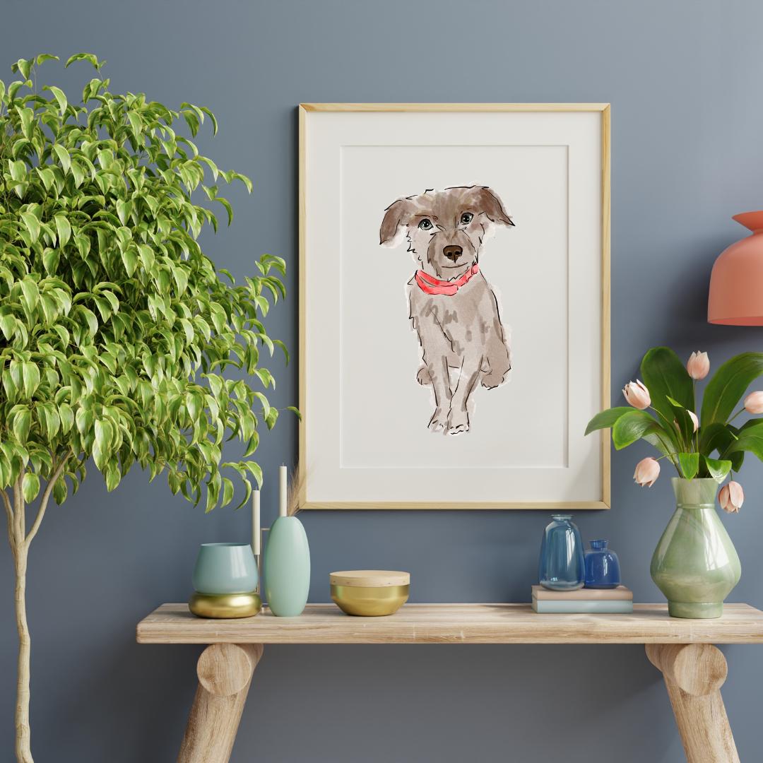 Custom Watercolor Portraits Using Pet Photo Custom Digital Dog Portraits | Cat Portraits Custom Dog Portraits Custom Pet Memorial Art
