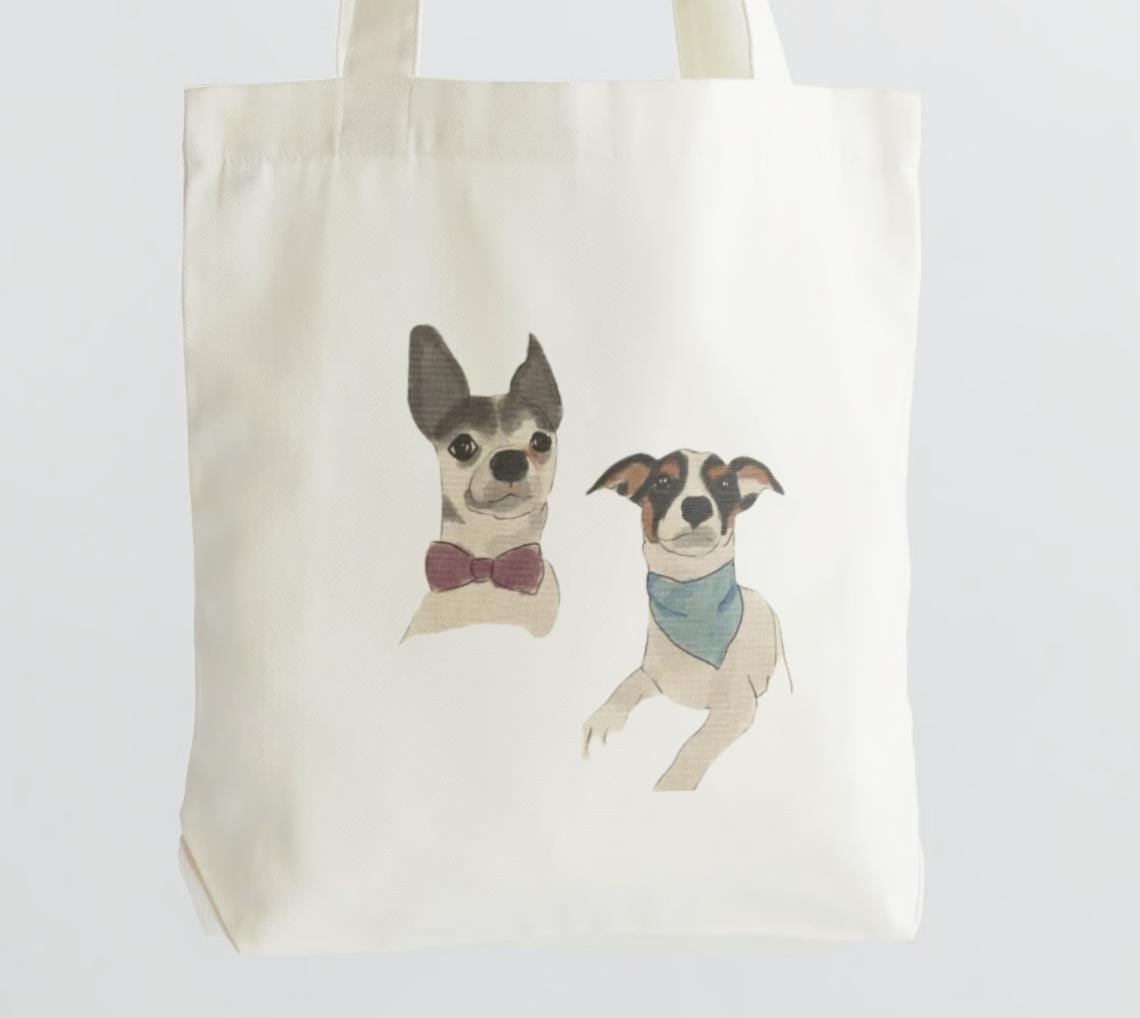 Custom Dog Cotton Canvas Tote Bag - Personalized Pet Tote, Dog Lover Gift, Reusable Shopping Bag, Pet Owner Gift, Dog Mom Gift