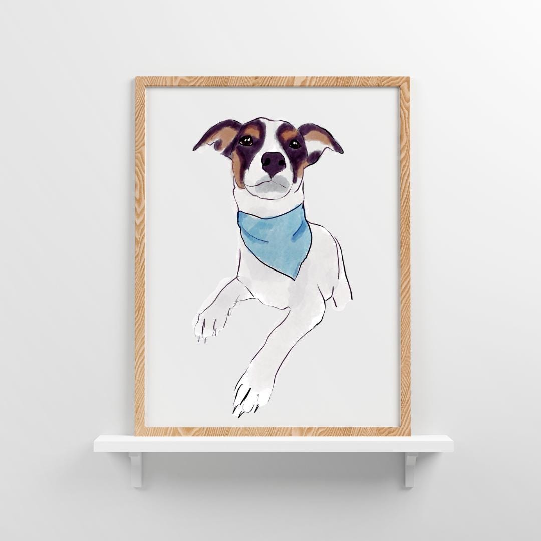 Custom Watercolor Portraits Using Pet Photo Custom Digital Dog Portraits | Cat Portraits Custom Dog Portraits Custom Pet Memorial Art