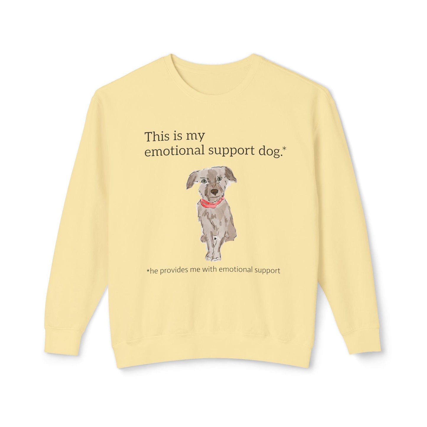Funny Emotional Support Dog Unisex Sweatshirt, Lightweight Dog Lover Crewneck Jumper, Cute Pet Owner Apparel, Comfy Animal Sweatshirt,