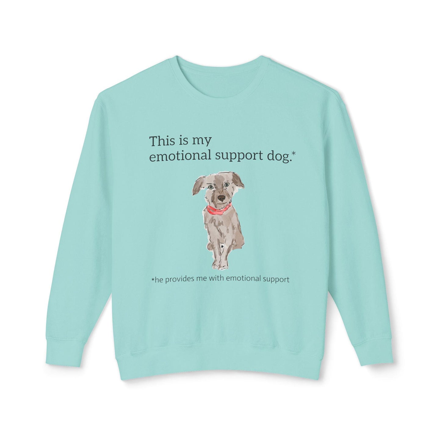 Funny Emotional Support Dog Unisex Sweatshirt, Lightweight Dog Lover Crewneck Jumper, Cute Pet Owner Apparel, Comfy Animal Sweatshirt,