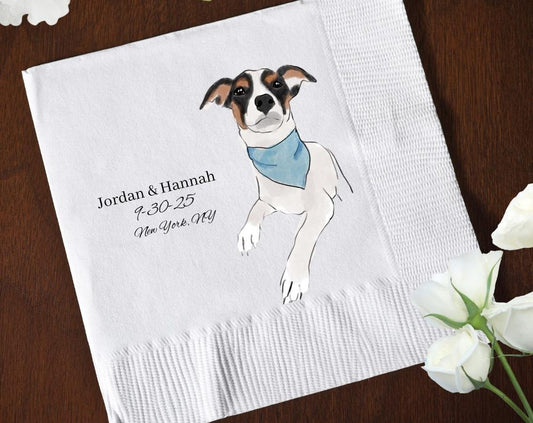 Custom Dog Wedding Napkins